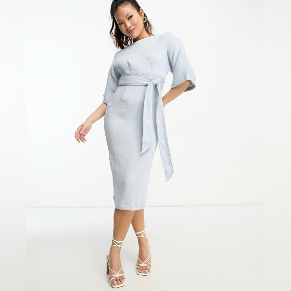 *SOLD* Closet London Midi Pencil Dress Powder Blue Size 8